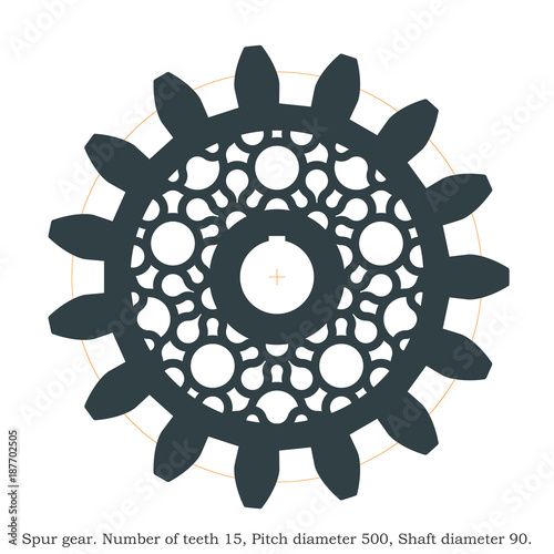 Real spur gear. Laser cutting or 3D printing.