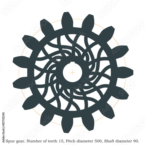 Real spur gear. Laser cutting or 3D printing.