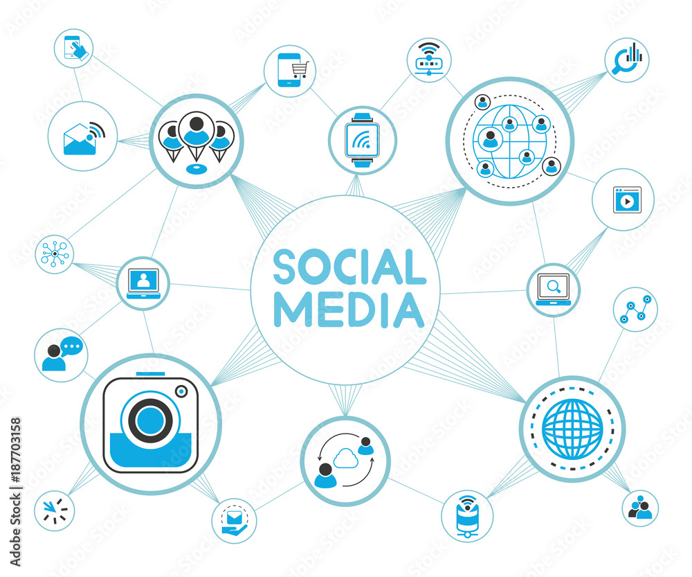 social network and media diagram social network and media diagram