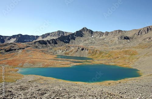 Saddlebag Lakes in Downton Creek drainage area (Coast Mountains of British Columbia, Canada).