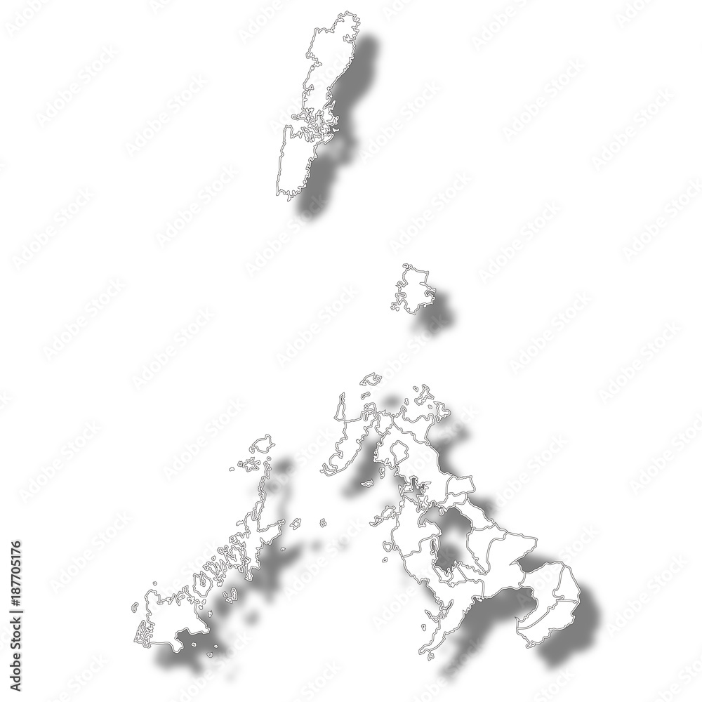 Fototapeta premium 長崎 地図 白 アイコン