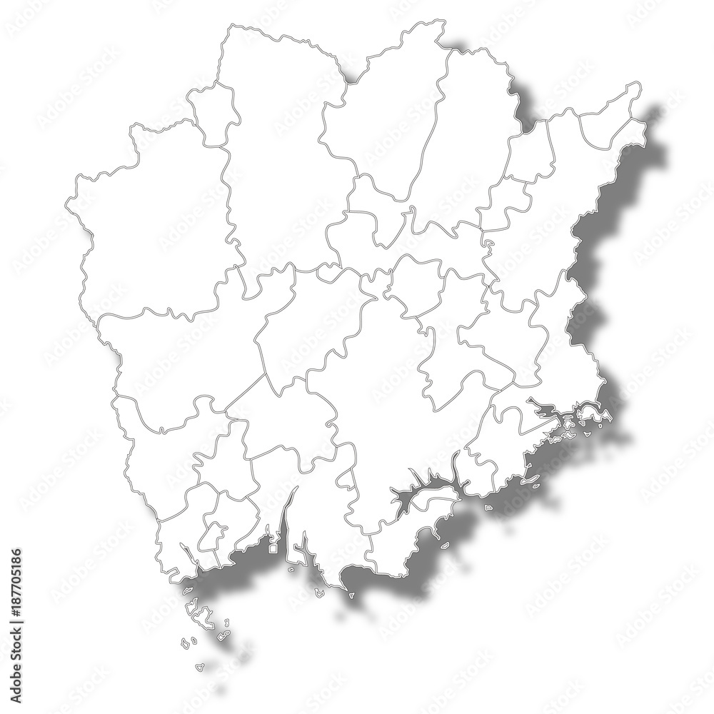 岡山　地図　白　アイコン