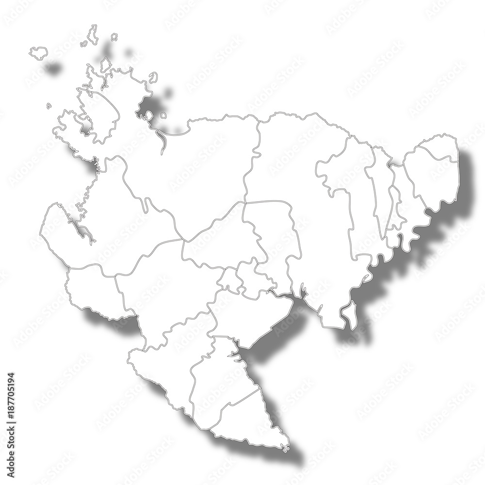 Obraz premium 佐賀 地図 白 アイコン