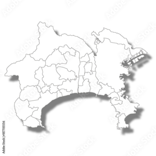 神奈川　地図　白　アイコン