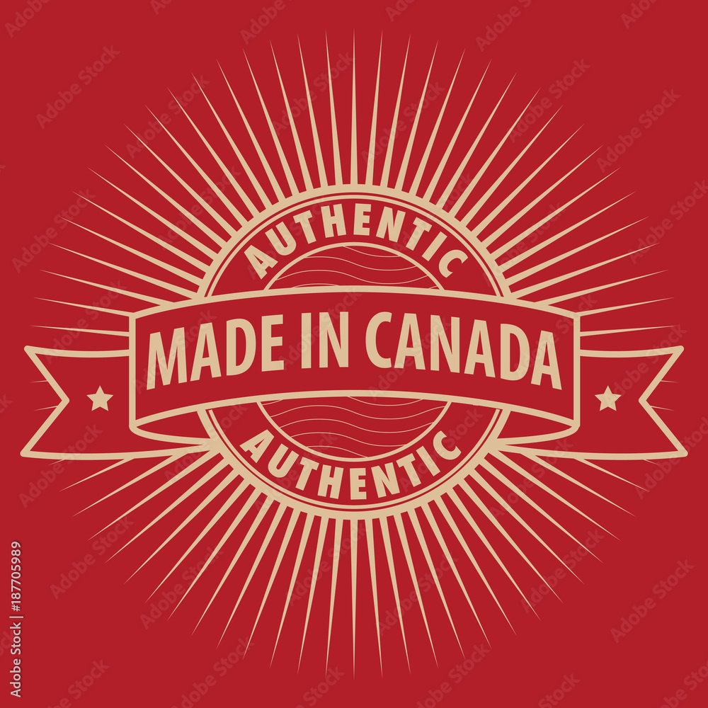 Fototapeta premium Stamp or label with text Made in Canada