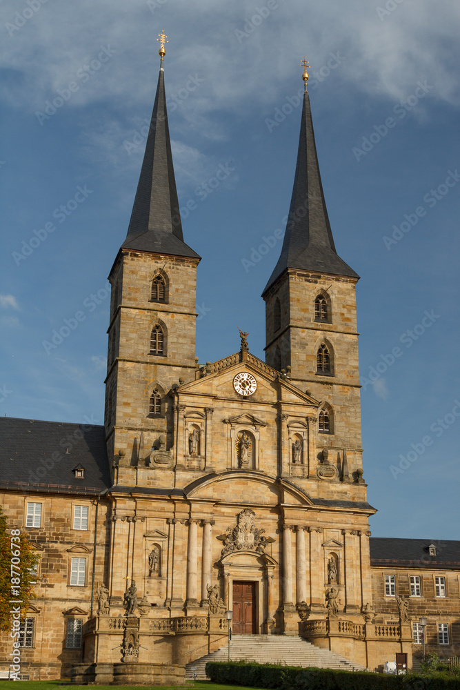 Church facade in the old town of Bamberg, UNESCO Heritage, Germany