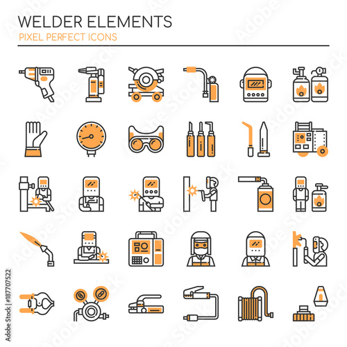 Welder Elements , Thin Line and Pixel Perfect Icons.