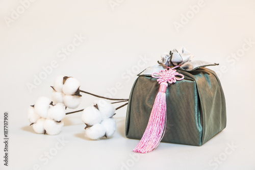 Korea traditional present wrapping clothes. cotton flower