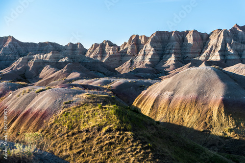 Landscape Photography of Eroded hills & mountains at Badlands National Park