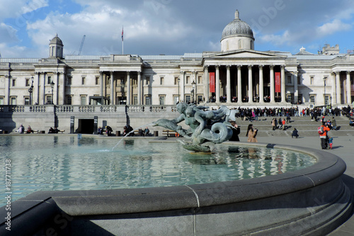 Sunny Spring Day at Trafalgar Square