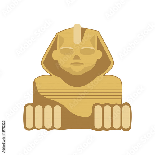 Egyptian Sphinx statue, symbol of ancient Egypt cartoon vector Illustration