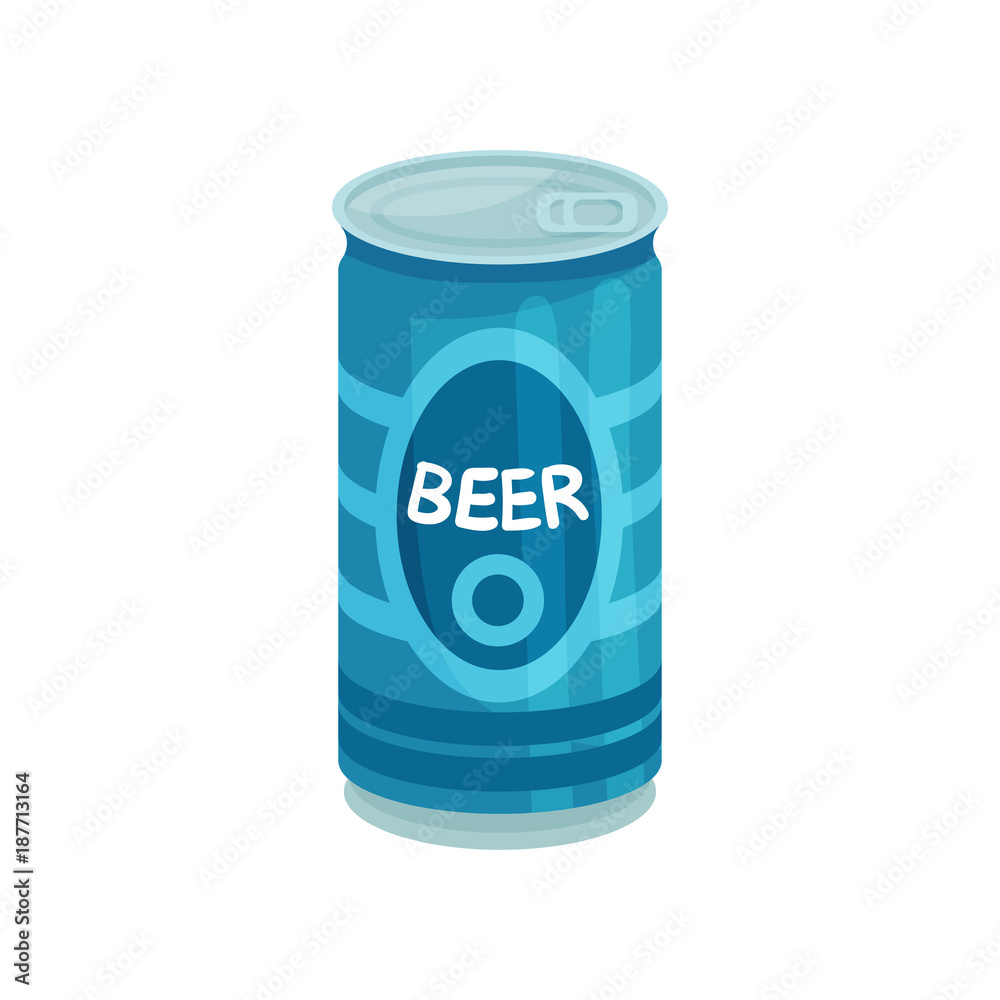 Blue aluminum tin can of beer cartoon vector Illustration Blue aluminum tin can of beer cartoon vector Illustration