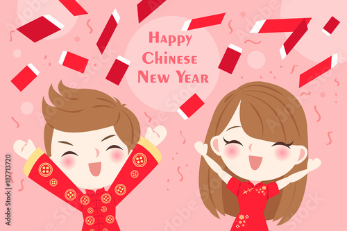 children with chinese new year