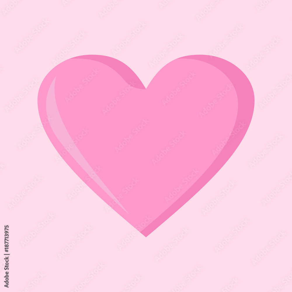 Simple Love Heart Pink Vector Illustration Graphic