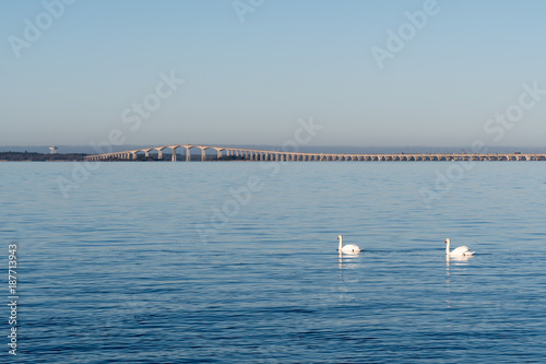 Peaceful view at the Oland Bridge in Sweden