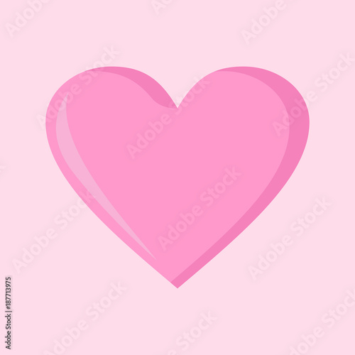 Simple Love Heart Pink Vector Illustration Graphic