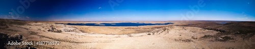 Landscape of Sudochye lake aka part of former Aral sea at Urga fishing village, Karakalpakstan, Uzbekistan