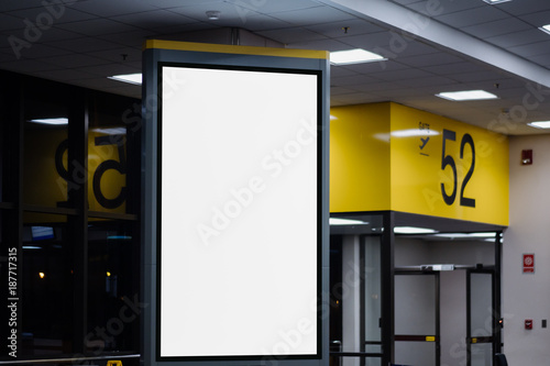 Fényképezés blank advertising billboard at airport.