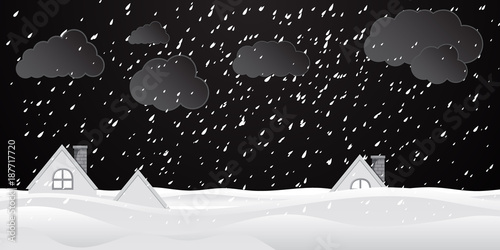 Flood home. Flooded homes - Illustration. 洪水　住宅