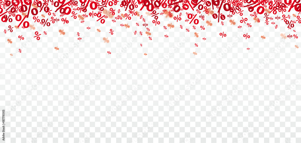 Red Percents Confetti Transparent