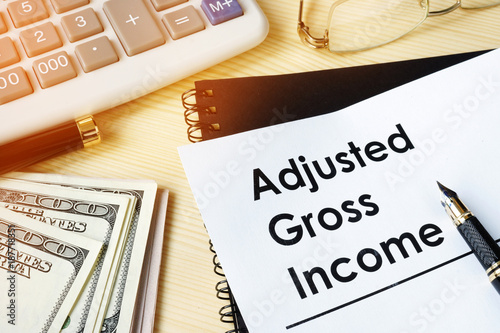 Obraz na plátně Document with title Adjusted gross income AGI.
