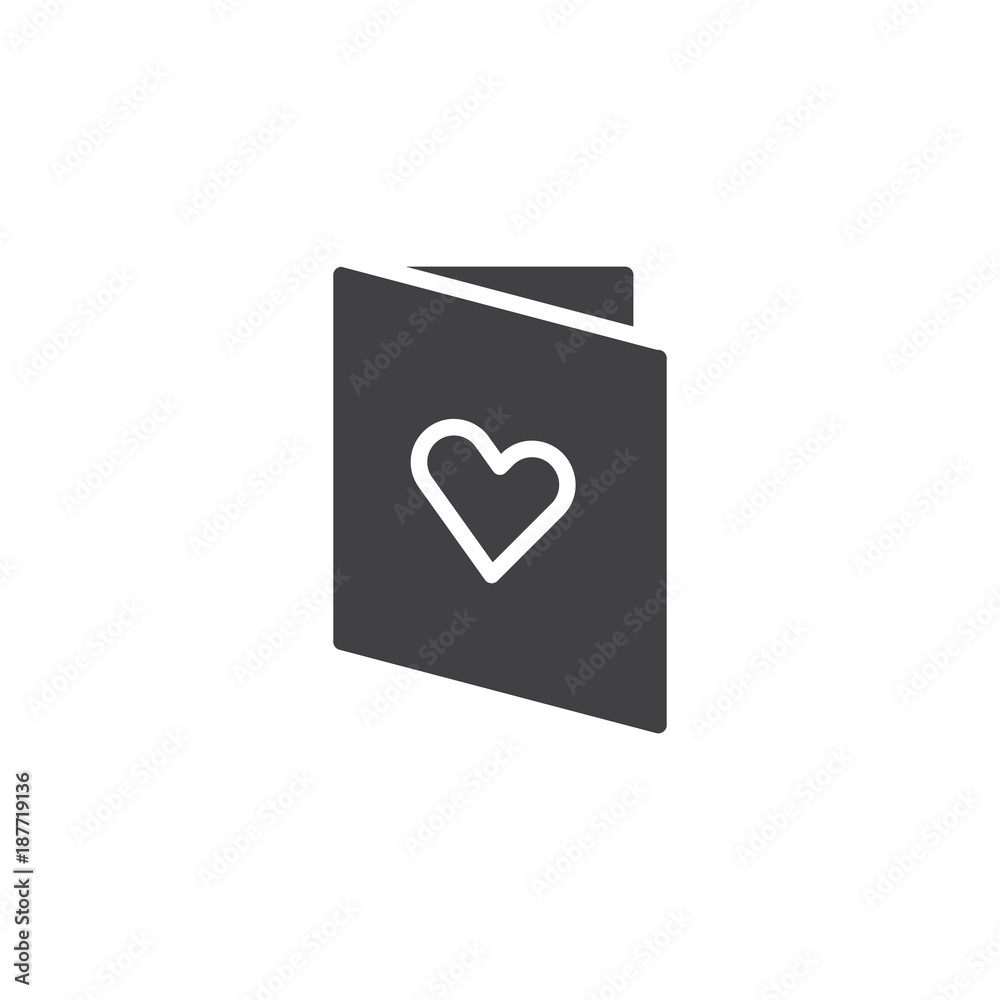 Love card icon vector, filled flat sign, solid pictogram isolated on white. Valentine love letter symbol, logo illustration. Love card icon vector, filled flat sign, solid pictogram isolated on white. Valentine love letter symbol, logo illustration.