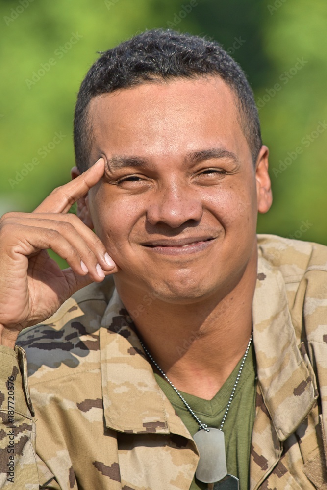 Male Soldier And Happiness