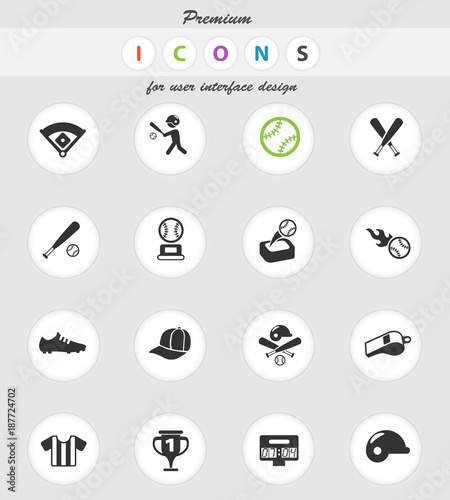 baseball icon set