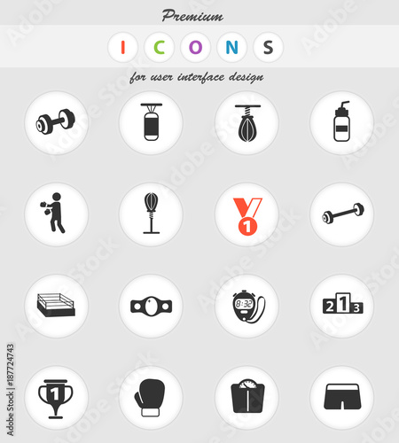 boxing icon set