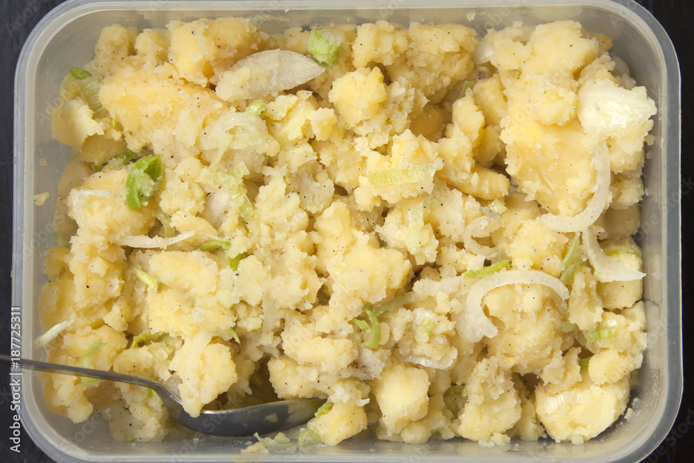 Homemade potato salad with onion Homemade potato salad with onion