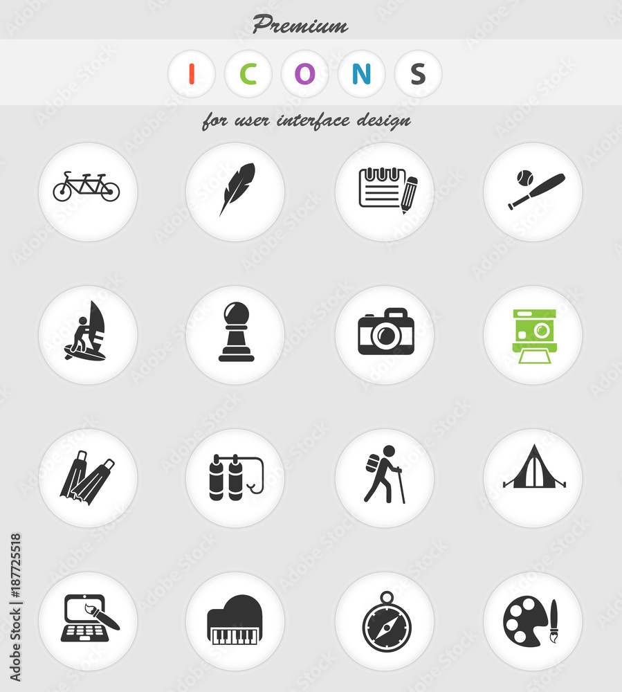leisure icon set