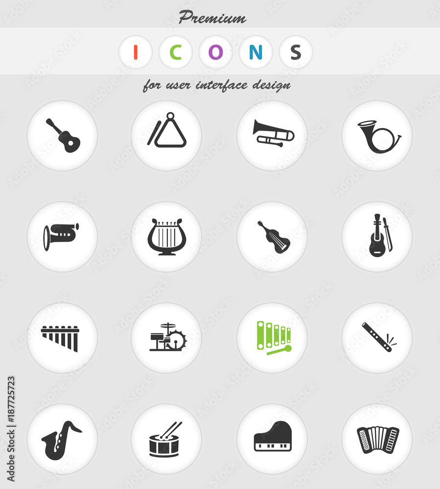 musical instruments icon set musical instruments icon set