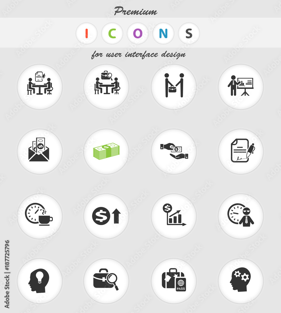 office life icon set
