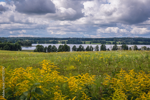 Landscape with Szotak Lake in Masuria region of Poland