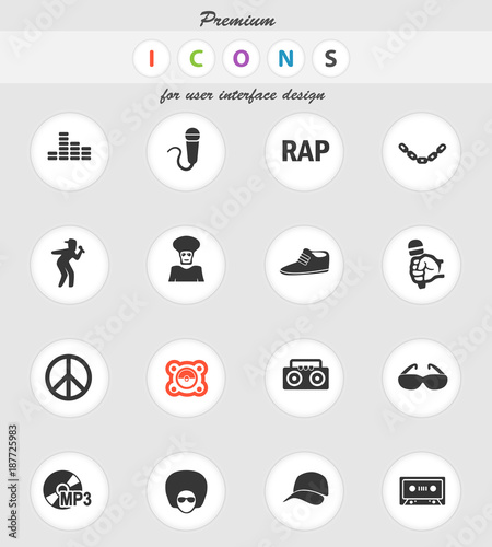 rap icon set