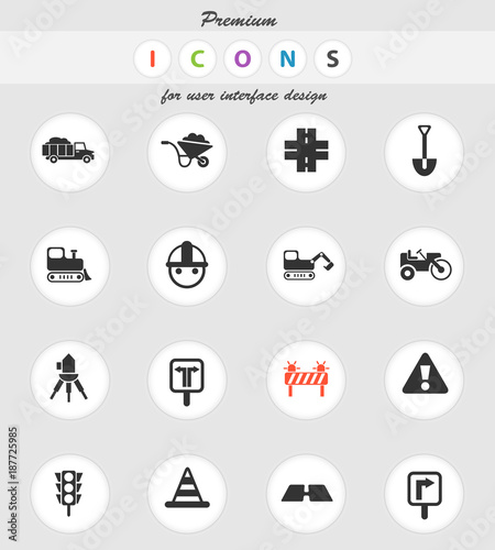 road repairs icon set