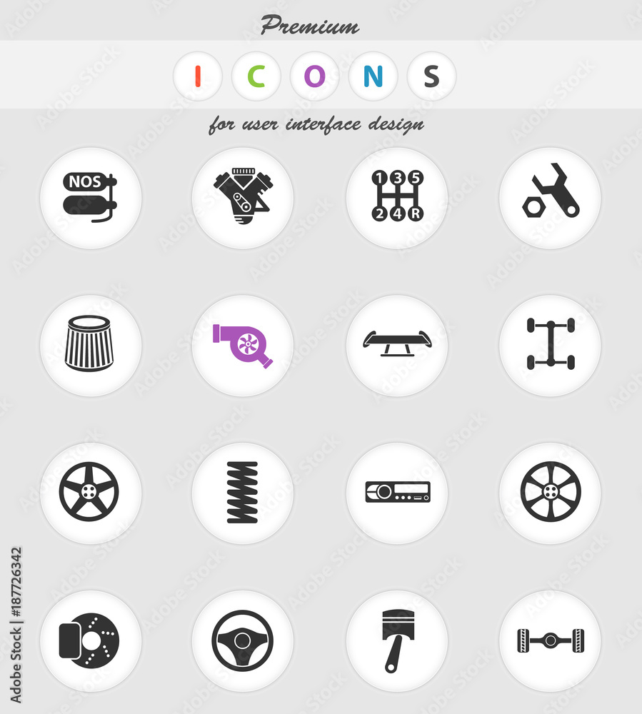 auto tuning icon set auto tuning icon set