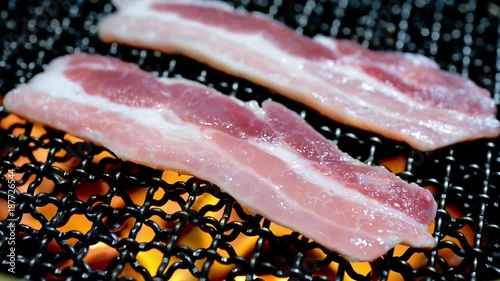 Grilled pork belly korean barbecue