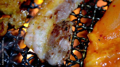 Grilled pork belly korean barbecue
