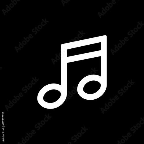 Music note icon for simple flat style ui design