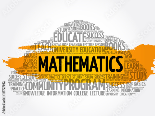 Mathematics word cloud collage, education concept background