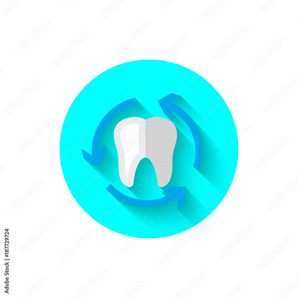 Tooth icon isolated in flat design style vector illustration. Modern, minimalist icon on the theme of stomatology in stylish colors. Website and design for mobile apps and other projects of yours Tooth icon isolated in flat design style vector illustration. Modern, minimalist icon on the theme of stomatology in stylish colors. Website and design for mobile apps and other projects of yours