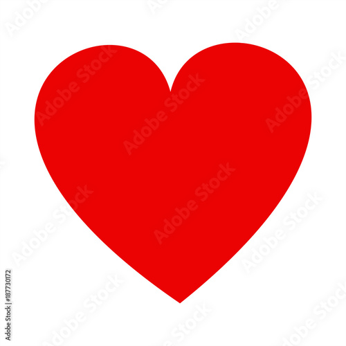 Heart shape vector icon. Simple red valentine symbol. Love sign.