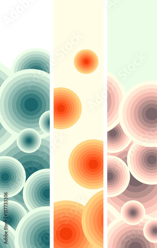 set of bookmarks with gradient bubbles in soft shades