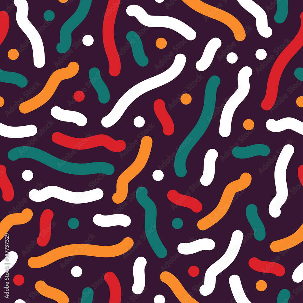 Curve seamless pattern - trendy colorful background. Memphis style,fashion 80s - 90s Curve seamless pattern - trendy colorful background. Memphis style,fashion 80s - 90s