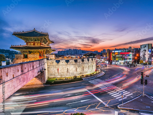 The night Janganmun Gate,suwon ,Korea traditional landmark suwon castle photo