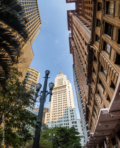 Downtown Sao Paulo with old Banespa (Altino Arantes) and Martinelli Buildings - Sao Paulo, Brazil photo