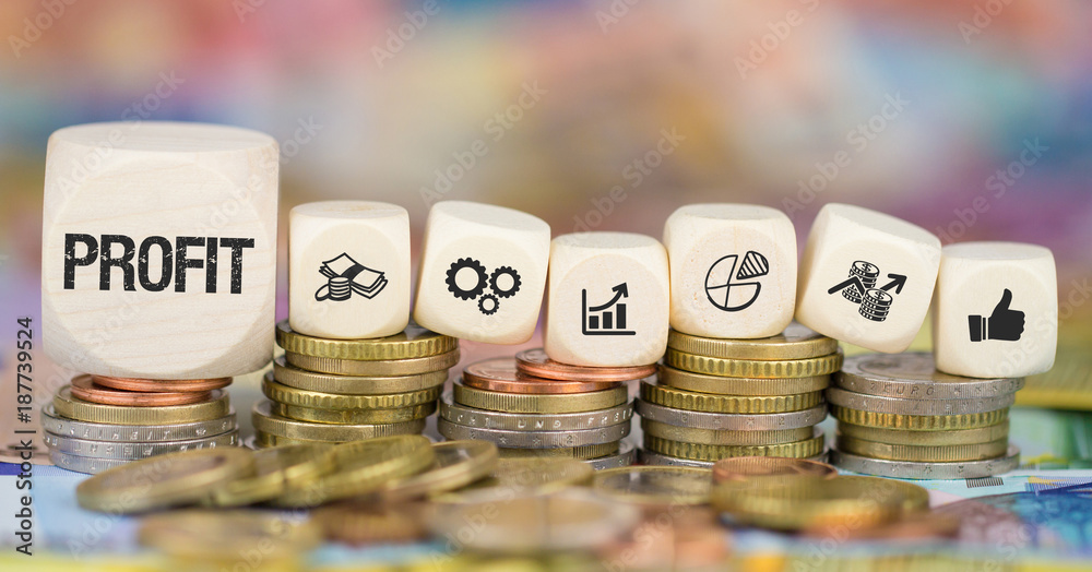 Profit / Münzenstapel mit Symbole Profit / Münzenstapel mit Symbole