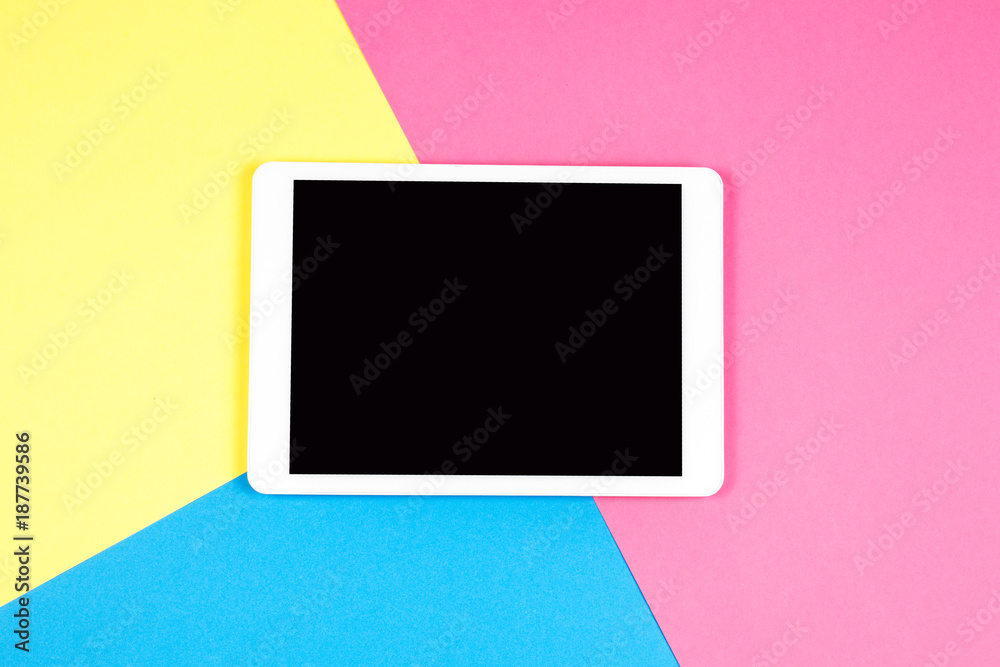 Digital tablet computer on colorful background. Digital tablet computer on colorful background.