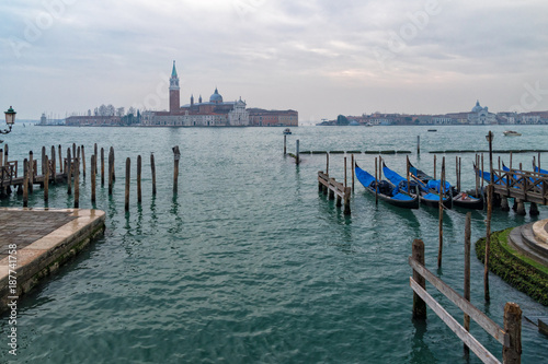Venice Lagoon with gondolas , Italy 